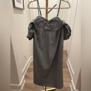 Entro | Black & White Gingham Midi Dress | Size M